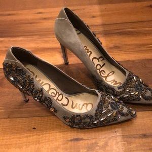 Sam Edelman beaded suede heels